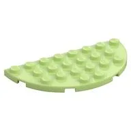 Plate Round Half 4 x 8, Yellowish Green