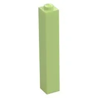 Brick 1 x 1 x 5 with Solid Stud, Yellowish Green