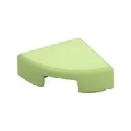 Tile Round 1 x 1 Quarter, Yellowish Green