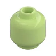 Minifig Head [Plain] [Vented Stud - 2 Holes], Yellowish Green