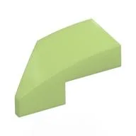 Brick Wedged, Curved 2 x 1 with Stud Notch Right, Yellowish Green
