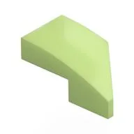 Brick Wedged, Curved 2 x 1 with Stud Notch Left, Yellowish Green