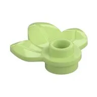 Plant, Plate 1 x 1 Round with 3 Leaves, Yellowish Green