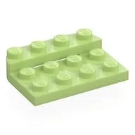 Plate Round Corners Double 3 x 4 with 1 x 4 Raised Edge Studs, Yellowish Green