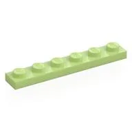 Plate 1 x 6, Yellowish Green