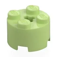 Brick Round 2 x 2 with Axle Hole, Yellowish Green