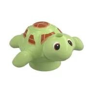 Animal, Turtle, Baby with Dark Orange Spots Print, Yellowish Green
