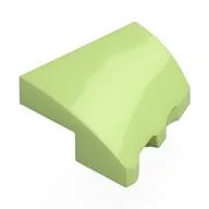Brick Wedged, Curved 2 x 2 with Stud Notch Left, Yellowish Green