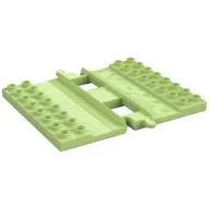 Duplo Train Track, Straight with 2 x 8 Plate on Both Sides, Yellowish Green