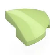 Brick Round Corner, Curved 2 x 2 x 2/3 Quarter Circle With 1 x 1 Bottom Cutout, Yellowish Green