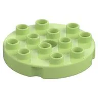 Duplo Plate Round 4 x 4, Yellowish Green