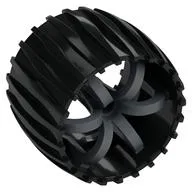 Wheel 49.5 Mars Rover with Flat Silver Spokes Pattern, Flat Silver