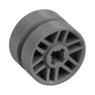 Wheel 14mm D. x 9.9mm with Centre Groove, Fake Bolts and 6 Spokes, Flat Silver