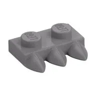 Plate Special 1 x 2 with Three Teeth [Tri-Tooth], Flat Silver