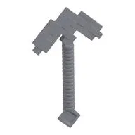Tool Pickaxe Blocky, Double, Flat Silver