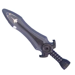 Weapon Sword with Light Bluish Gray Blade Pattern, Flat Silver