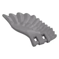 Creature Body Part, Wing 4 x 7 Right with Feathers and Handles for Clips, Flat Silver