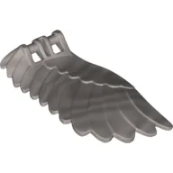 Creature Body Part, Wing 4 x 7 Left with Feathers and Handles for Clips, Flat Silver