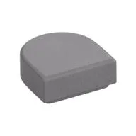 Tile Round 1 x 1 Half Circle, Flat Silver