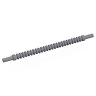 Flexible Ribbed Hose 8mm Ends 10L, Flat Silver
