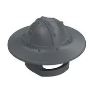 Helmet with Chinstrap and Wide Brim, Flat Silver