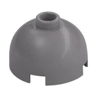 Brick Round 2 x 2 Dome Top, Hollow Stud, Flat Silver