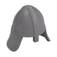 Helmet Castle with Neck Protector, Flat Silver