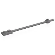 Bar 1 x 12 with 1 x 2 Plate End with Solid Studs and 1 x 1 Round Plate End, Flat Silver