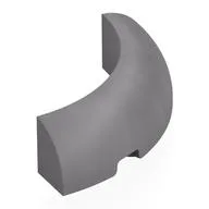 Brick Round Corner 4 x 4 x 1, Flat Silver