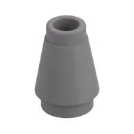 Cone 1 x 1 [Top Groove], Flat Silver