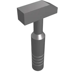 Tool Hammer Cross Pein [3-Rib Handle], Flat Silver