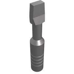 Tool Screwdriver with Wide Head [3-Rib Handle], Flat Silver