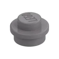 Plate Round 1 x 1 with Solid Stud, Flat Silver