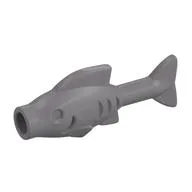 Animal, Fish [Hollow Stud Mouth], Flat Silver