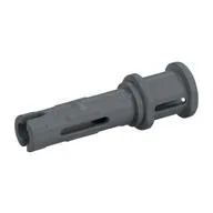 Technic Pin Long with Friction Ridges Lengthwise and Stop Bush [2 Lateral Holes, Small Pin Hole], Flat Silver