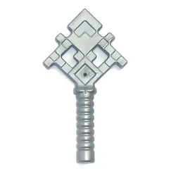 Weapon Flail, Pixelated, Flat Silver