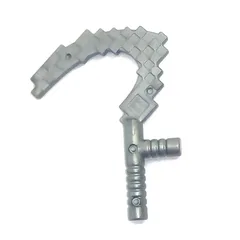 Weapon Scythe, Pixelated, Flat Silver