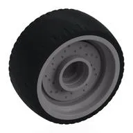 Wheel Rim 24 x 12 with Black Tyre, Flat Silver
