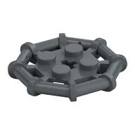 Plate Special 2 x 2 with Bar Frame Octagonal, Reinforced, Completely Round Studs, Flat Silver