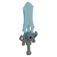 Weapon, Sword Large with Trans-Light Blue Blade Pattern, Flat Silver