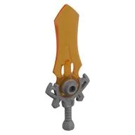 Weapon, Sword Large with Trans-Orange Blade Pattern, Flat Silver