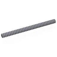 Hose, Ribbed 7mm D. 12L / 9.6cm, Flat Silver