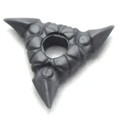 Weapon Throwing Star / Shuriken with Textured Grips, Flat Silver