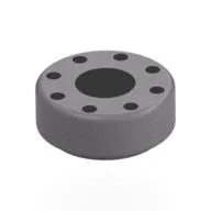 Tile Round 1 x 1 with Black Dot, Circle of Small Black Dots Print, Flat Silver