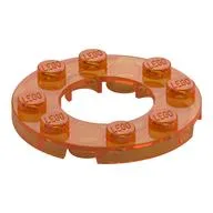 Plate Round 4 x 4 with 2 x 2 Round Opening, Trans-Orange