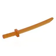 Weapon Sword / Katana / Shamshir with Capped Pommel [Square Guard], Trans-Orange