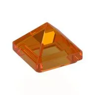 Brick Sloped 45° 1 x 1 x 2/3 Quadruple Convex [Pyramid], Trans-Orange