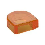 Tile Round 1 x 1 Half Circle, Trans-Orange