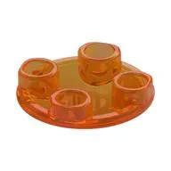 Plate Round 2 x 2 with Rounded Bottom [Boat Stud], Trans-Orange