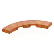 Tile 4 x 4 Curved, Macaroni, Trans-Orange